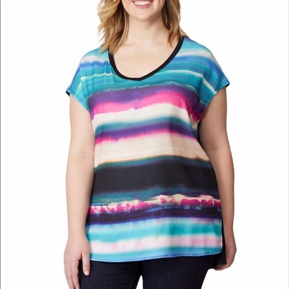 Blue & Pink Sublimated Mixed Media Tunic - Picture 6 of 6
